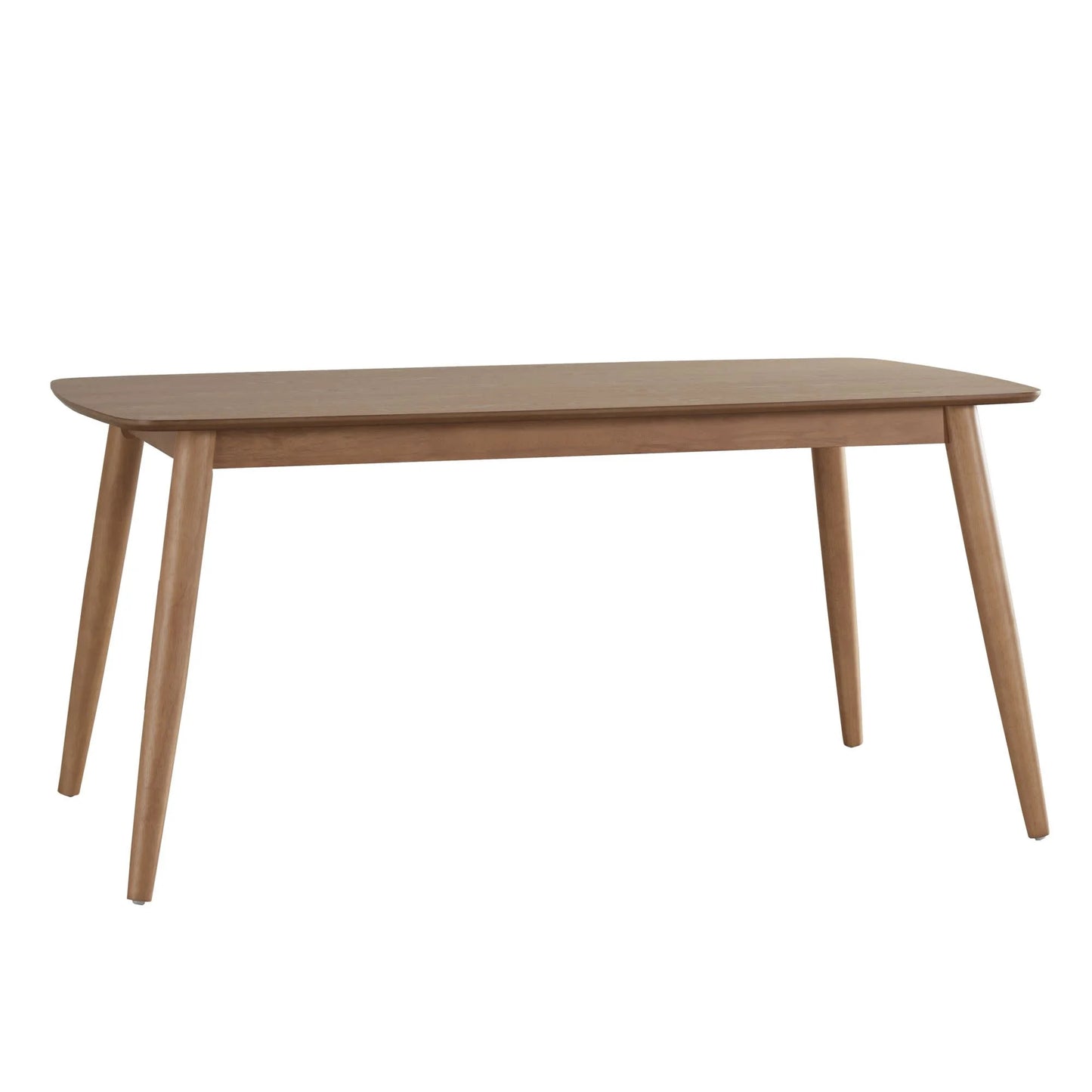 Mid-Century Modern 63" Tapered Legs Dining Table, Natural Finish
