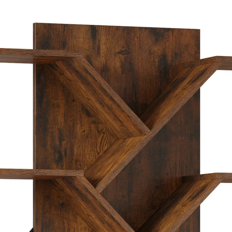Mong 70" H X 55"W Display Shelves Wood Etagere Bookcase