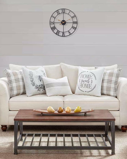 14 Inch Vintage Black Roman Wall Clock, Battery Operated, Silent, Ideal for Living Room, Kitchen, Patio - Black